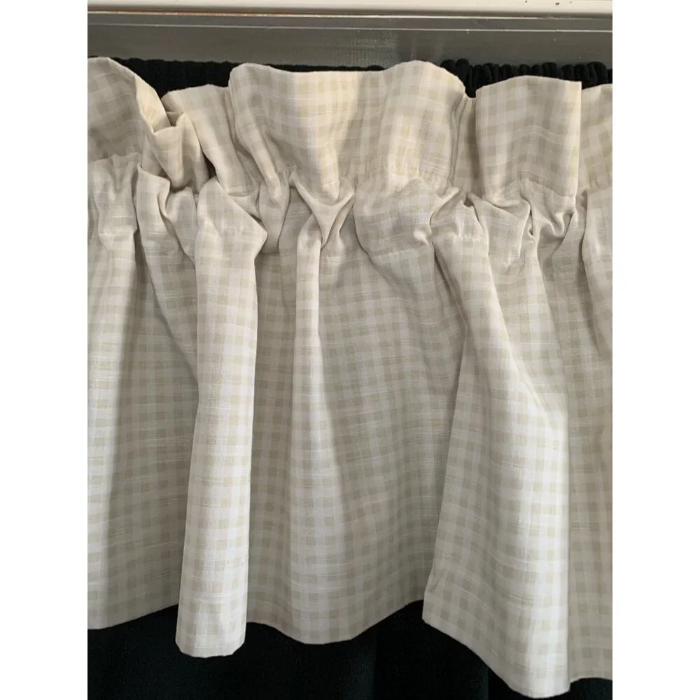 Croscill Beige Gingham Check Valance Curtain 17